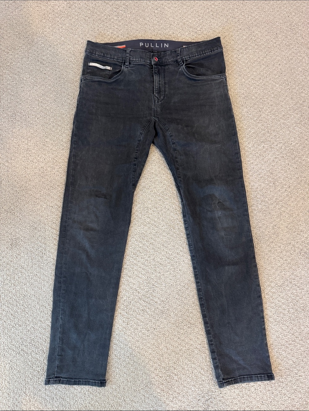 PULLIN Men's Black Jeans Extreme Stretch Denim